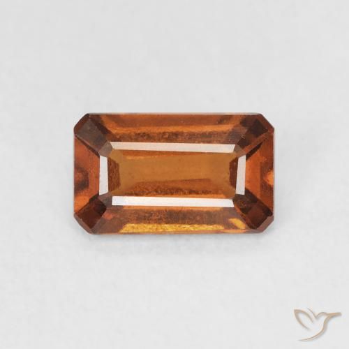 1.23ct Natural Deep Orange Hessonite Garnet, Emerald Cut, VVS-VS