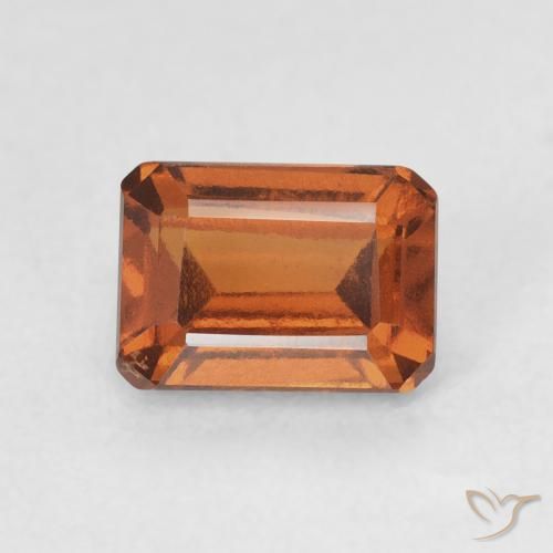 1.43ct Natural Medium Dark-Orange Hessonite Garnet, Emerald Cut, VVS-VS