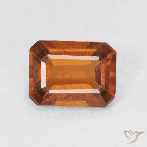 1.44 ct Orange Hessonite Garnet Gemstone, Hessonite Garnet Gem in Octagon Step Cut Shape for Sale.
