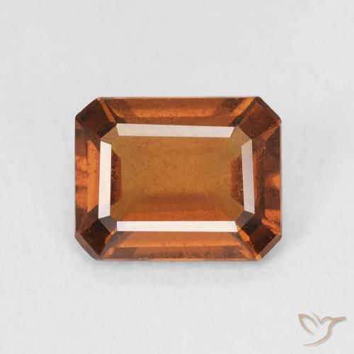 1.27ct Natural Medium Dark-Orange Hessonite Garnet, Emerald Cut, VVS-VS
