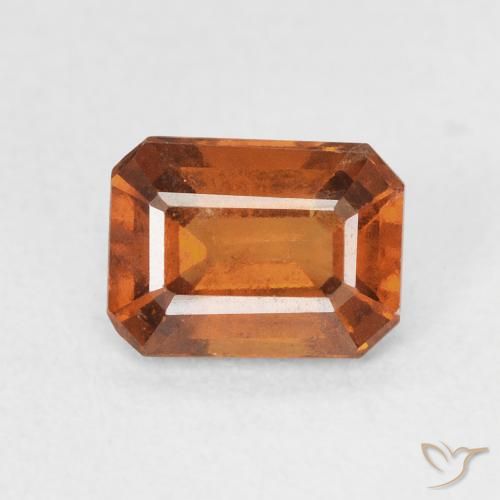 1.48ct Natural Medium Dark-Orange Hessonite Garnet, Emerald Cut, VVS-VS