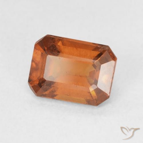 1.48 ct Orange Hessonite Garnet Stone, Natural Hessonite Garnet in Octagon Step Cut Shape for Sale