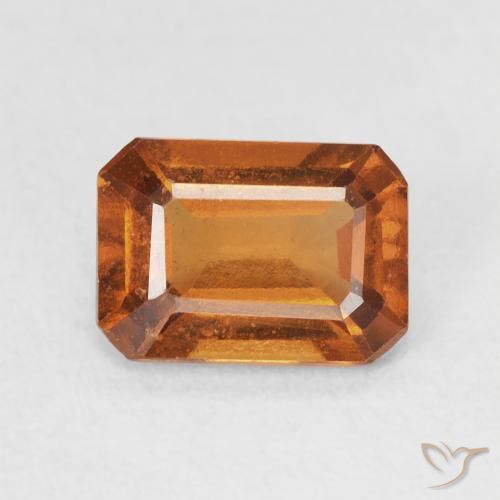 1.50ct Natural Deep Orange Hessonite Garnet, Emerald Cut, VVS-VS
