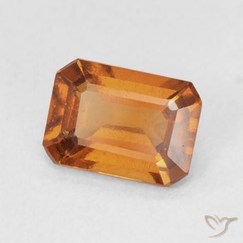1.50 ct Orange Hessonite Garnet Stone, Natural Hessonite Garnet in Octagon Step Cut Shape for Sale