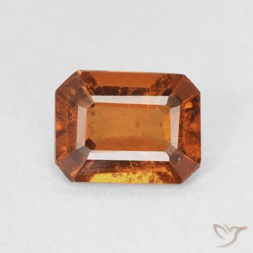 1.08ct Natural Deep Orange Hessonite Garnet, Emerald Cut, VVS-VS