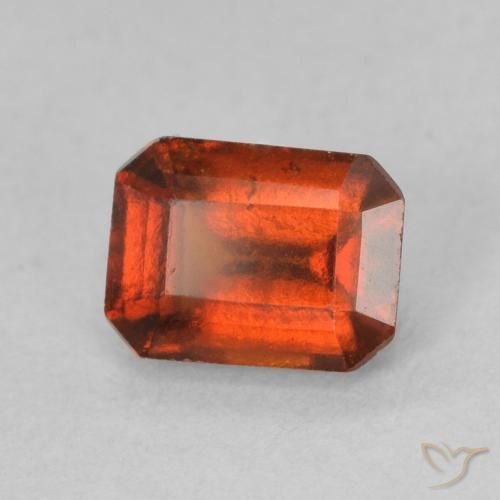 1.41 ct Orange Hessonite Garnet Stone, Natural Hessonite Garnet in Octagon Step Cut Shape for Sale