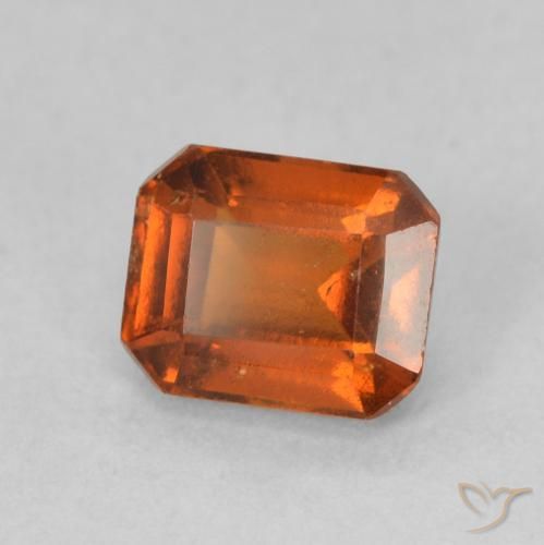 1.27 ct Orange Hessonite Garnet Stone, Natural Hessonite Garnet in Octagon Step Cut Shape for Sale