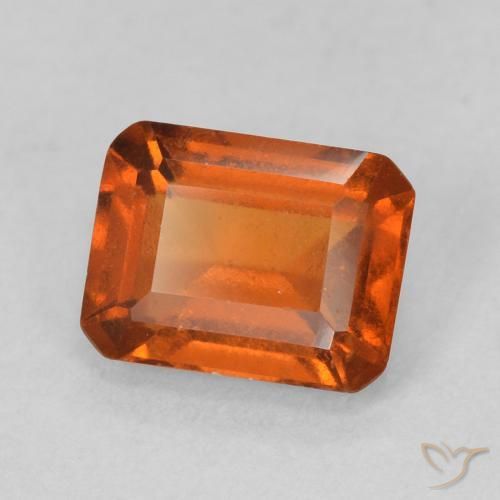 1.56 ct Orange Hessonite Garnet Stone, Natural Hessonite Garnet in Octagon Step Cut Shape for Sale