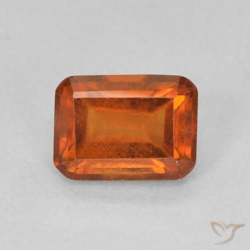 1.28 ct Orange Hessonite Garnet Gemstone, Hessonite Garnet Gem in Octagon Step Cut Shape for Sale.