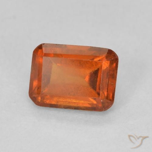 1.28 ct Orange Hessonite Garnet Stone, Natural Hessonite Garnet in Octagon Step Cut Shape for Sale