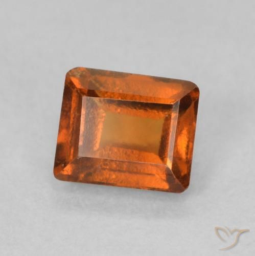 0.66 ct Orange Hessonite Garnet Stone, Natural Hessonite Garnet in Baguette Facet Shape for Sale