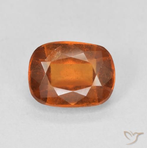 2.17ct Natural Reddish Orange Hessonite Garnet, Cushion, VS