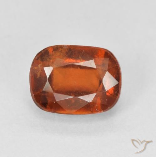 2.43ct Natural Reddish Orange Hessonite Garnet, Cushion, VS