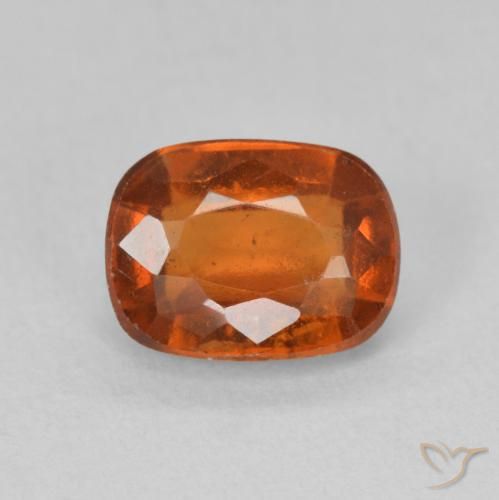 2.03ct Natural Fire Orange Hessonite Garnet, Cushion, VS