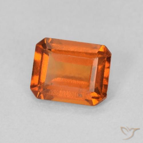 0.83 ct Orange Hessonite Garnet Stone, Natural Hessonite Garnet in Octagon Step Cut Shape for Sale