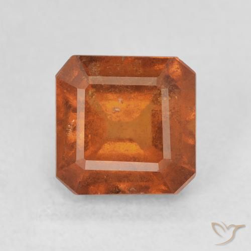 2.03ct Natural Deep Orange Hessonite Garnet, Emerald Cut, VS
