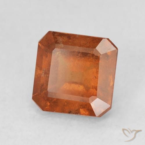 2.03 ct Orange Hessonite Garnet Stone, Natural Hessonite Garnet in Octagon Step Cut Shape for Sale