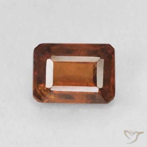 1.38ct Natural Fire Orange Hessonite Garnet, Octagon / Emerald Cut, VS, Photo A