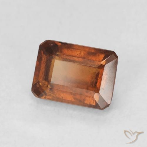 1.38 ct Orange Hessonite Garnet Stone, Natural Hessonite Garnet in Octagon Step Cut Shape for Sale
