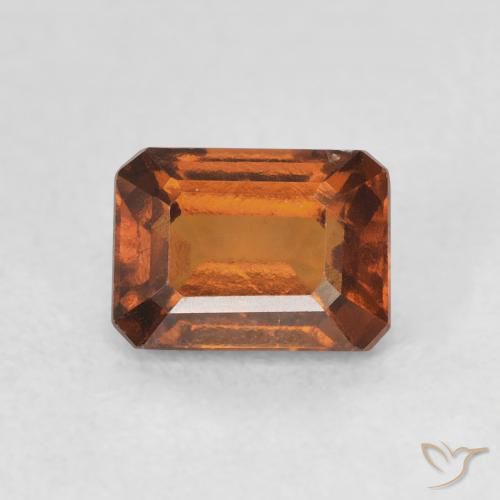 1.38ct Natural Reddish Orange Hessonite Garnet, Emerald Cut, VS