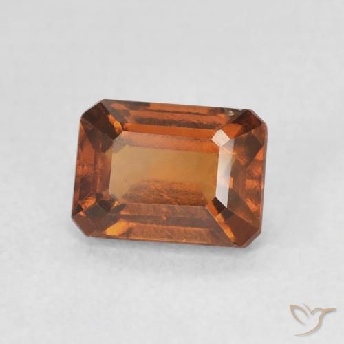 1.38 ct Orange Hessonite Garnet Stone, Natural Hessonite Garnet in Octagon Step Cut Shape for Sale