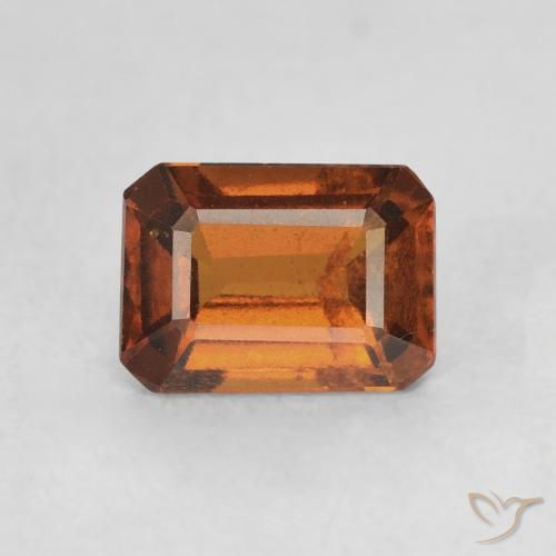 1.26ct Natural Medium Orange Hessonite Garnet, Emerald Cut, VS