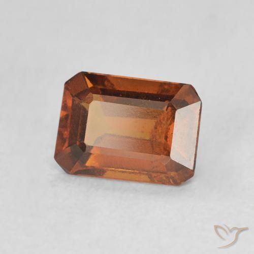 1.26 ct Orange Hessonite Garnet Stone, Natural Hessonite Garnet in Octagon Step Cut Shape for Sale