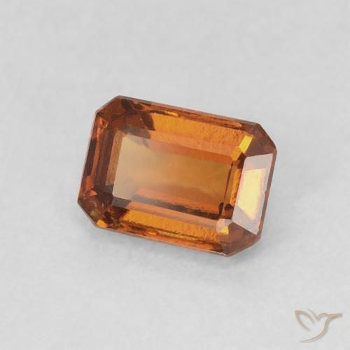 1.14 ct Orange Hessonite Garnet Stone, Natural Hessonite Garnet in Octagon Step Cut Shape for Sale