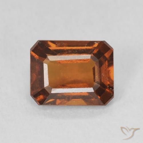 1.50ct Natural Deep Orange Hessonite Garnet, Emerald Cut, VVS-VS