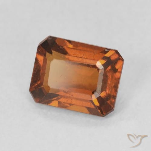 1.50 ct Orange Hessonite Garnet Stone, Natural Hessonite Garnet in Octagon Step Cut Shape for Sale