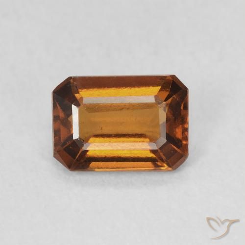 0.91ct Natural Brownish Orange Hessonite Garnet, Octagon / Emerald Cut, VVS-VS, Photo A