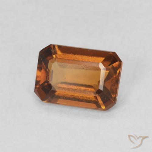 0.91 ct Orange Hessonite Garnet Stone, Natural Hessonite Garnet in Octagon Step Cut Shape for Sale