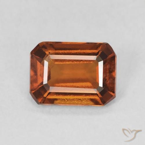 1.32ct Natural Deep Orange Hessonite Garnet, Emerald Cut, VVS-VS