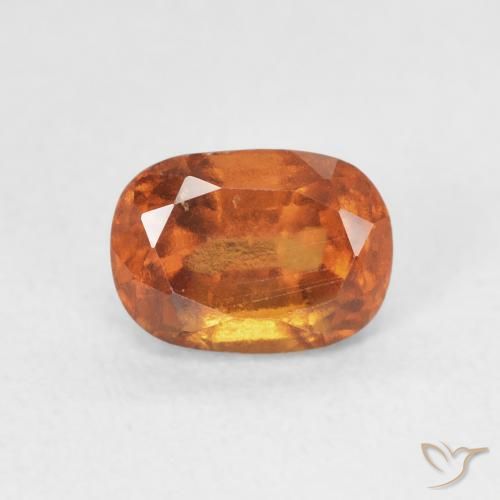 1.43ct Natural Deep Orange Hessonite Garnet, Cushion, VS