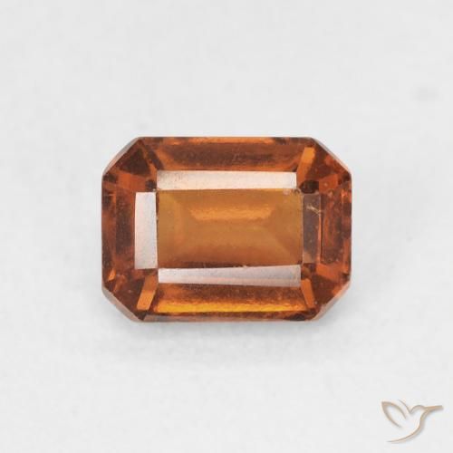 1.06ct Natural Deep Orange Hessonite Garnet, Emerald Cut, VS