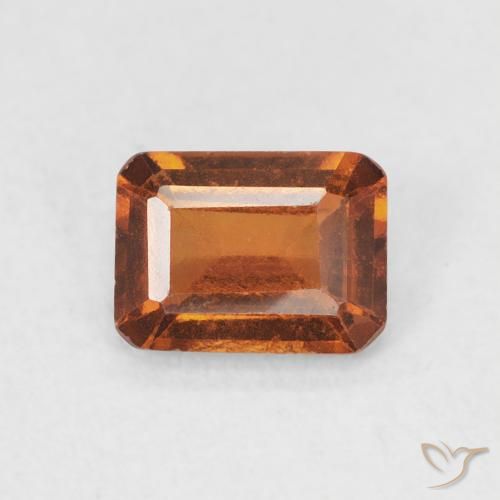 0.86ct Natural Deep Orange Hessonite Garnet, Emerald Cut, VS
