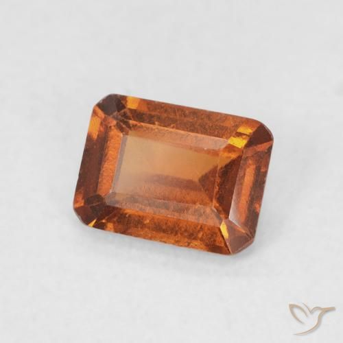 0.86 ct Orange Hessonite Garnet Stone, Natural Hessonite Garnet in Octagon Step Cut Shape for Sale