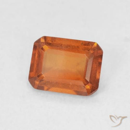 0.90 ct Orange Hessonite Garnet Stone, Natural Hessonite Garnet in Octagon Step Cut Shape for Sale