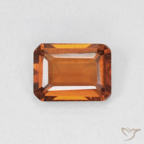 1.40ct Natural Deep Orange Hessonite Garnet, Emerald Cut, VVS-VS