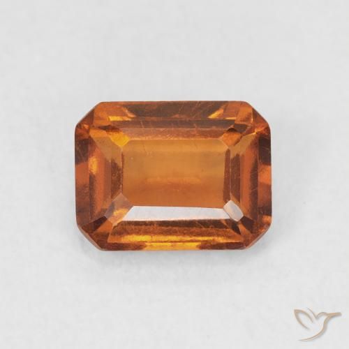 1.12ct Natural Medium Dark-Orange Hessonite Garnet, Emerald Cut, VVS-VS