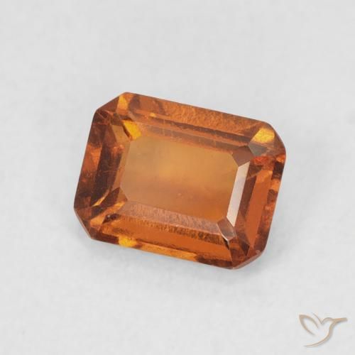1.12 ct Orange Hessonite Garnet Stone, Natural Hessonite Garnet in Octagon Step Cut Shape for Sale