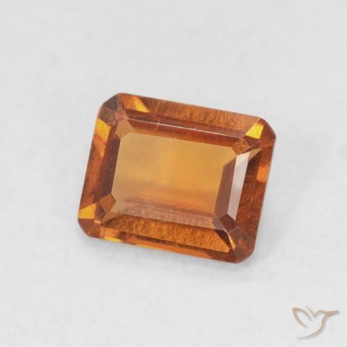 0.82 ct Orange Hessonite Garnet Stone, Natural Hessonite Garnet in Octagon Step Cut Shape for Sale