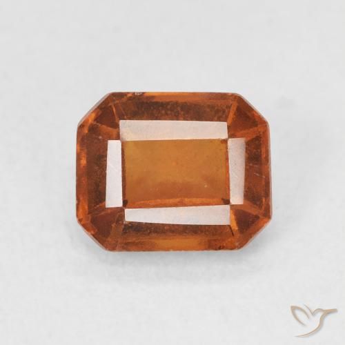 1.71ct Natural Deep Orange Hessonite Garnet, Emerald Cut, VS