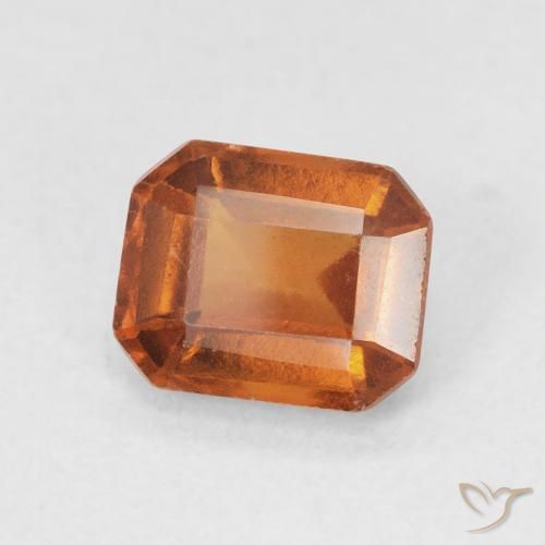 1.71 ct Orange Hessonite Garnet Stone, Natural Hessonite Garnet in Octagon Step Cut Shape for Sale