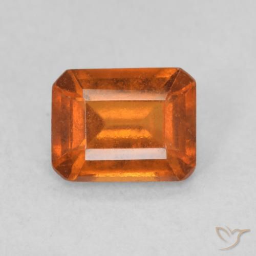 1.00ct Natural Medium Dark-Orange Hessonite Garnet, Emerald Cut, VS