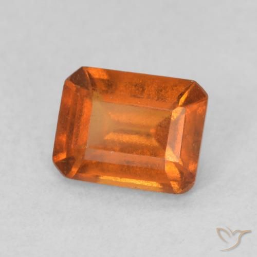 1.00 ct Orange Hessonite Garnet Stone, Natural Hessonite Garnet in Octagon Step Cut Shape for Sale
