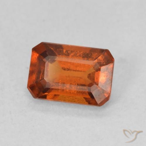 0.90 ct Orange Hessonite Garnet Stone, Natural Hessonite Garnet in Octagon Step Cut Shape for Sale