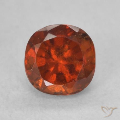 0.87ct Natural Reddish Orange Hessonite Garnet, Cushion, VS