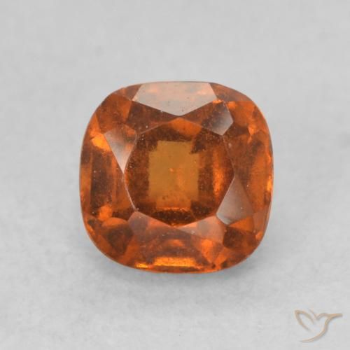 0.73ct Natural Medium Orange Hessonite Garnet, Cushion, VS