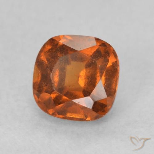 0.73 ct Orange Hessonite Garnet Stone, Natural Hessonite Garnet in Cushion-Cut Shape for Sale